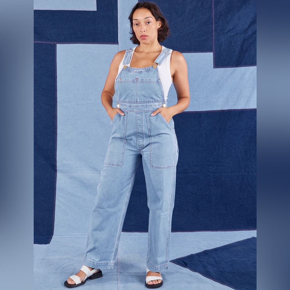 Big Bud Press indigo denim original overalls in light wash